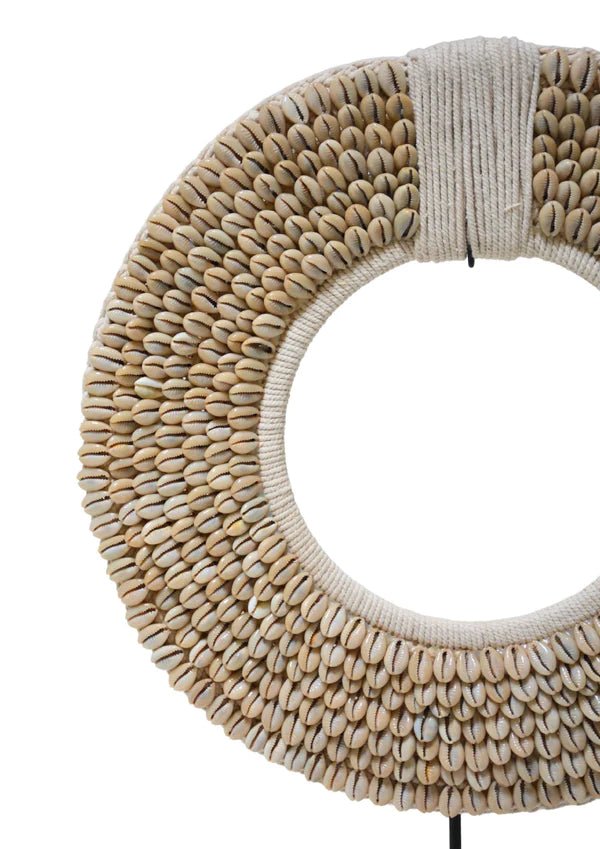 SHELL NECKLACE ON STAND | NATURAL | XL - Green Design Gallery