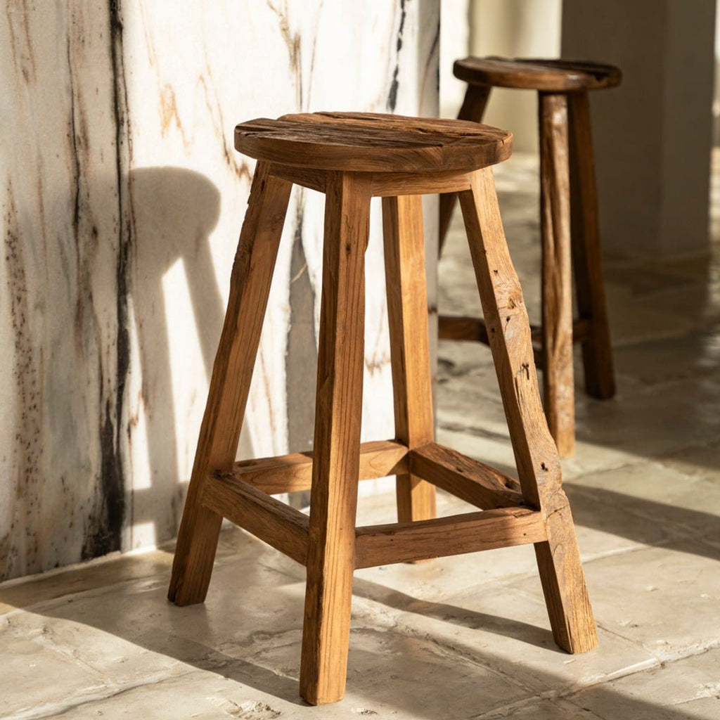 SHIBORI STOOL | RECLAIMED TEAK | IN-OUTDOORS - Green Design Gallery