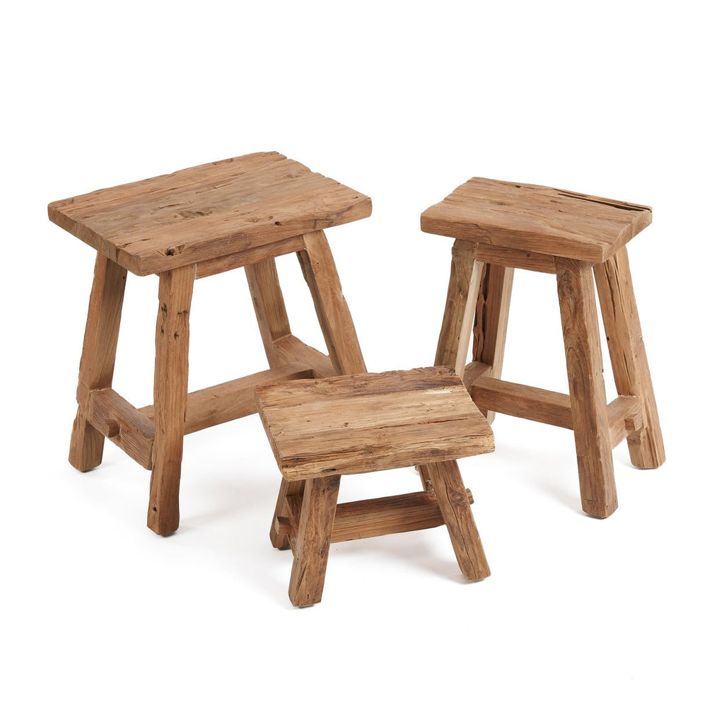 SHOJU STOOL +SIDE TABLE | RECLAIMED TEAK | IN-OUTDOORS | MEDIUM - Green Design Gallery