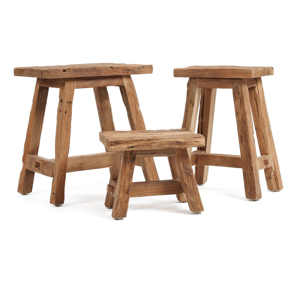 SHOJU STOOL +SIDE TABLE | RECLAIMED TEAK | IN-OUTDOORS | MEDIUM - Green Design Gallery