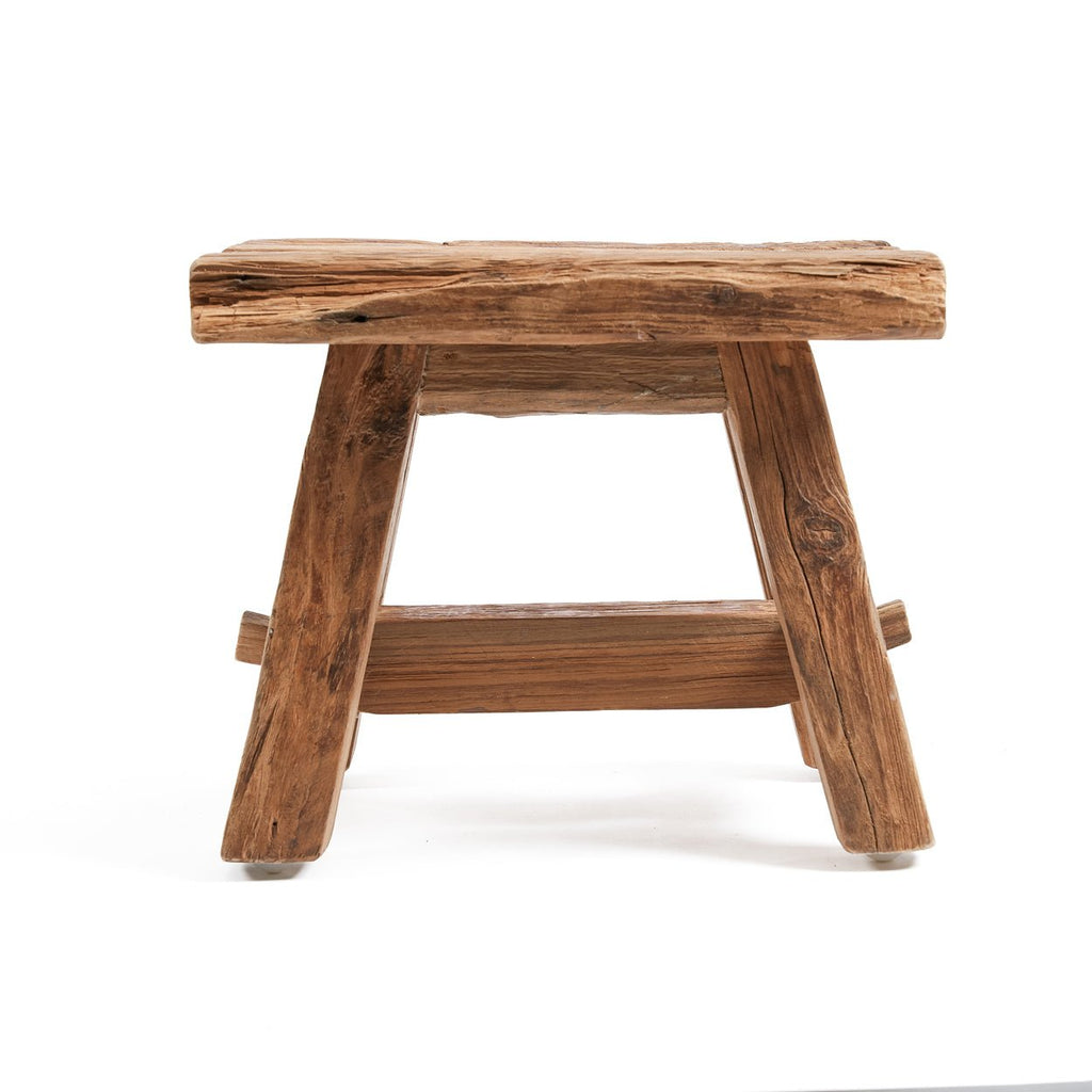 SHOJU STOOL +SIDE TABLE RECLAIMED TEAK IN-OUTDOORS SMALL