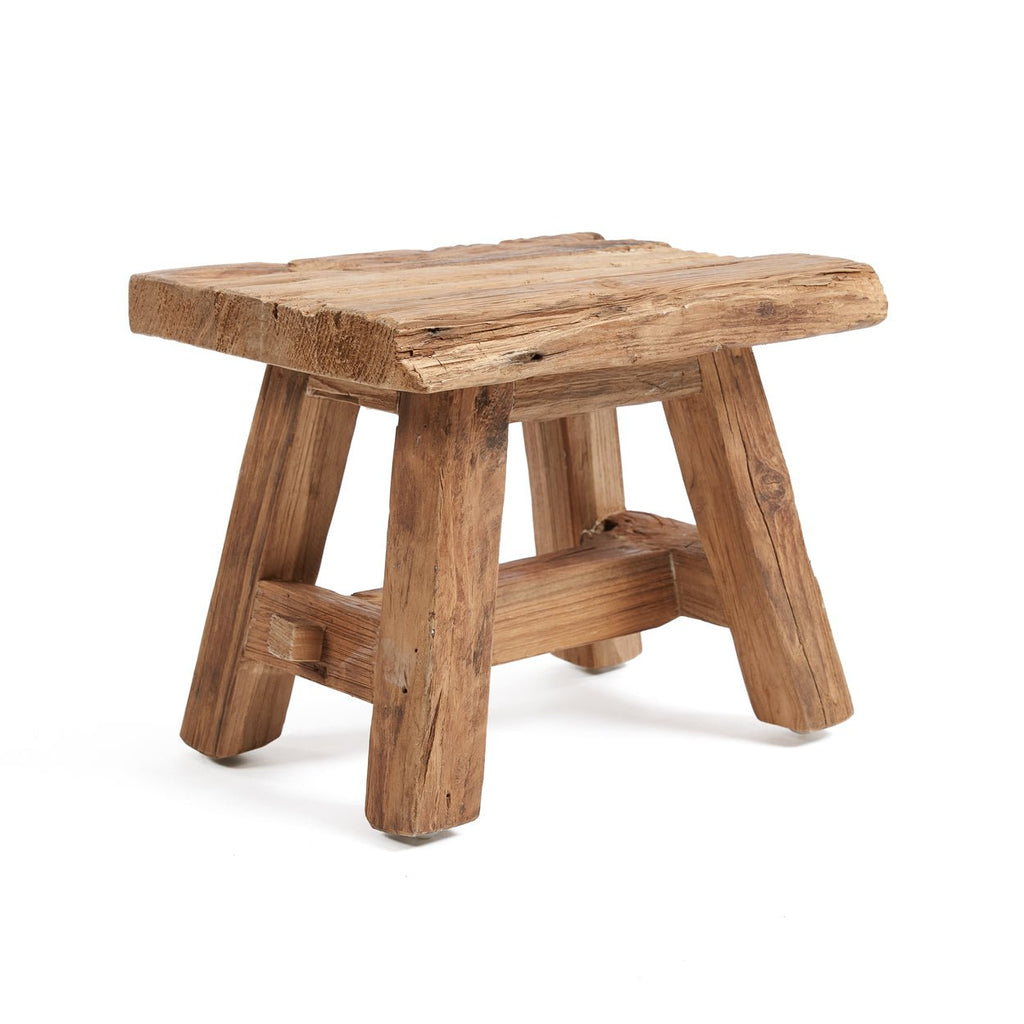 SHOJU STOOL +SIDE TABLE | RECLAIMED TEAK | IN-OUTDOORS | SMALL - Green Design Gallery