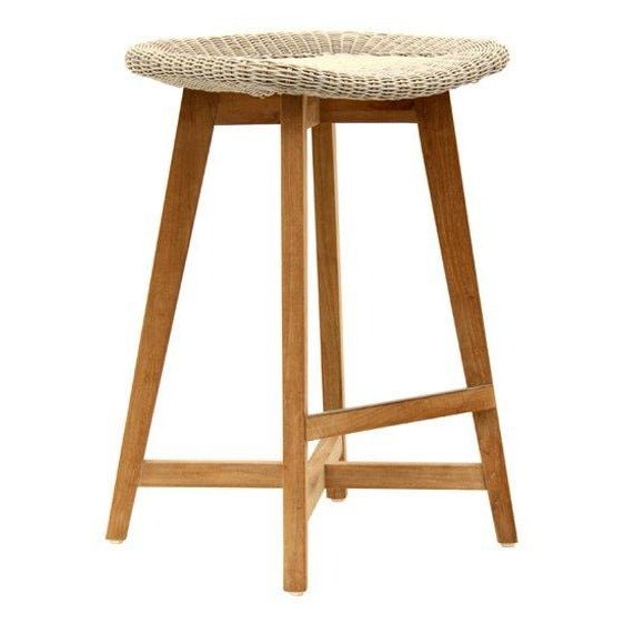 SKAL BACKLESS BARCHAIR - 2 SIZES / WHITEWASH (INDOOR-OUTDOOR) - Green Design Gallery