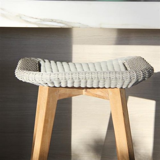 SKAL BACKLESS BARCHAIR - 2 SIZES / WHITEWASH (INDOOR-OUTDOOR) - Green Design Gallery