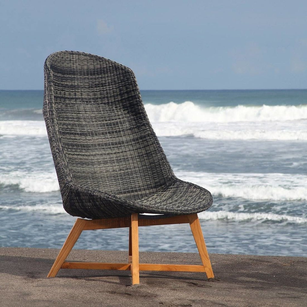 SKAL HIGH-BACK LOUNGE CHAIR / BLACK (INDOOR-OUTDOOR) - Green Design Gallery