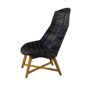 SKAL HIGH-BACK LOUNGE CHAIR / BLACK (INDOOR-OUTDOOR) - Green Design Gallery