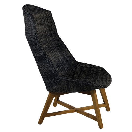 SKAL HIGH-BACK LOUNGE CHAIR / BLACK (INDOOR-OUTDOOR) - Green Design Gallery