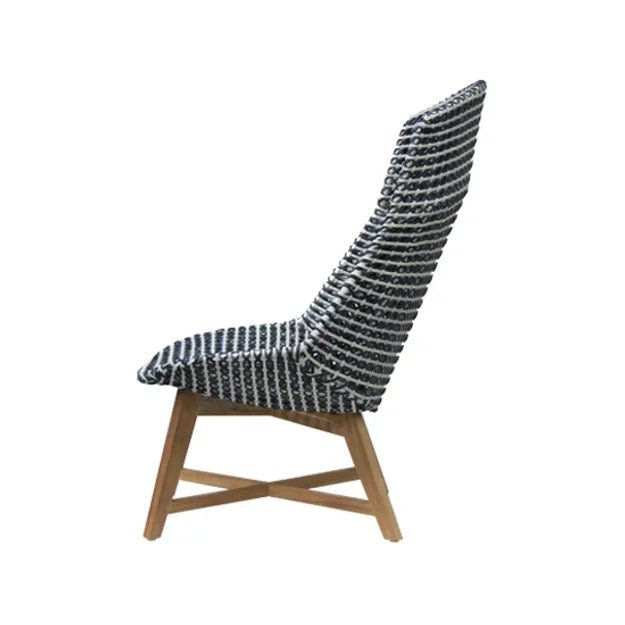 SKAL HIGH-BACK LOUNGE CHAIR / BLACK + WHITE (INDOOR-OUTDOOR) - Green Design Gallery