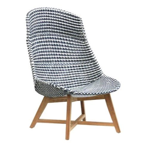SKAL HIGH-BACK LOUNGE CHAIR / BLACK + WHITE (INDOOR-OUTDOOR) - Green Design Gallery