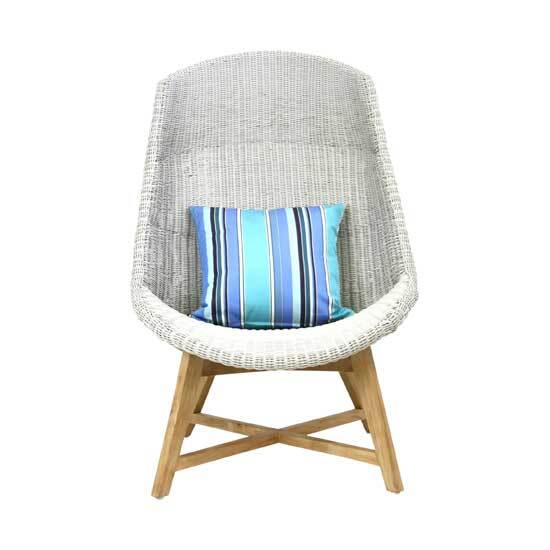 SKAL HIGH-BACK LOUNGE CHAIR / ICE WHITE (INDOOR-OUTDOOR) - Green Design Gallery