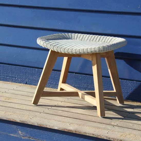 SKAL LOW STOOL / WHITEWASH (INDOOR-OUTDOOR) - Green Design Gallery