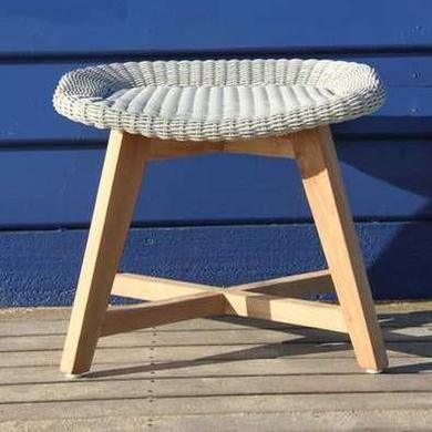 SKAL LOW STOOL / WHITEWASH (INDOOR-OUTDOOR) - Green Design Gallery
