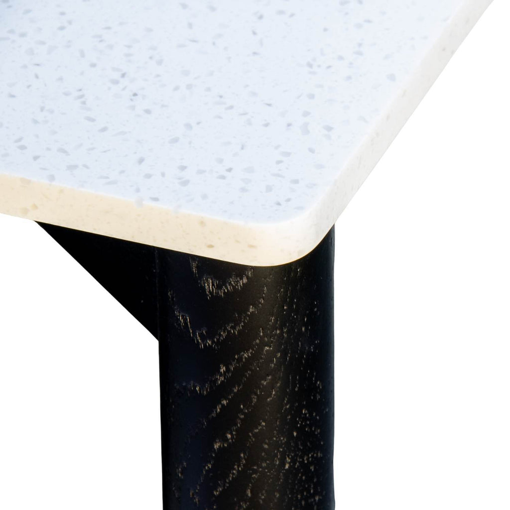 SLING SIDE TABLE | BLACK | BLACK VEGAN LEATHER SHELF - Green Design Gallery