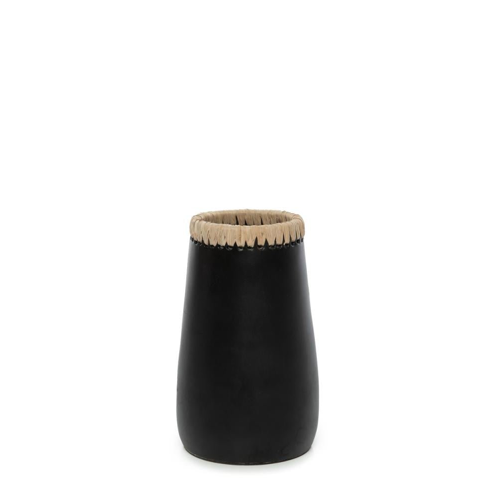 SNEAKY VASE | BLACK + NATURAL | 3 SIZES - Green Design Gallery