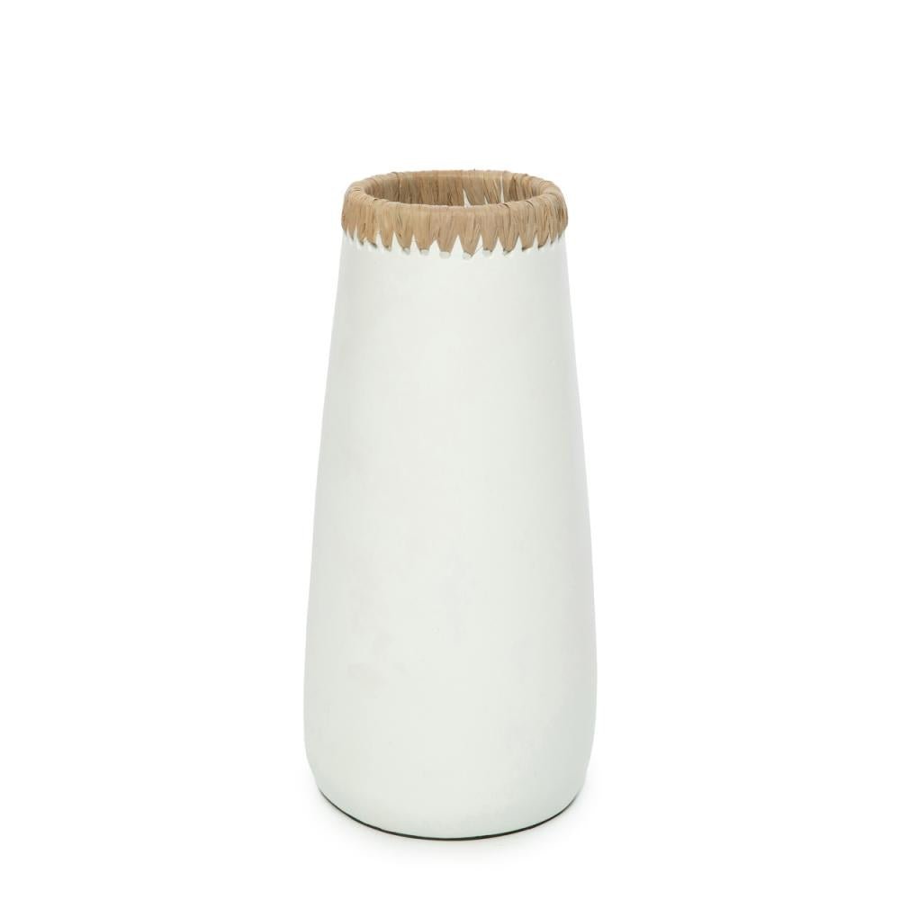 SNEAKY VASE | WHITE + NATURAL | 3 SIZES - Green Design Gallery