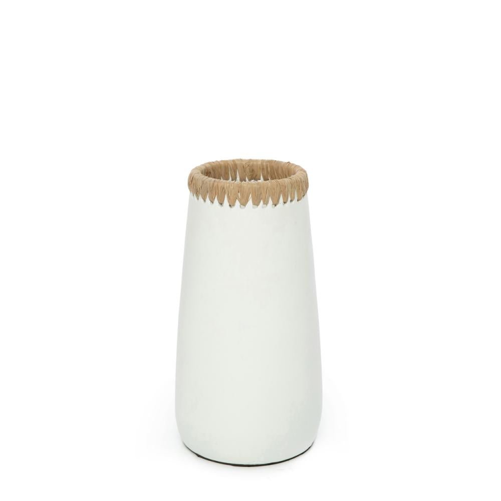 SNEAKY VASE | WHITE + NATURAL | 3 SIZES - Green Design Gallery