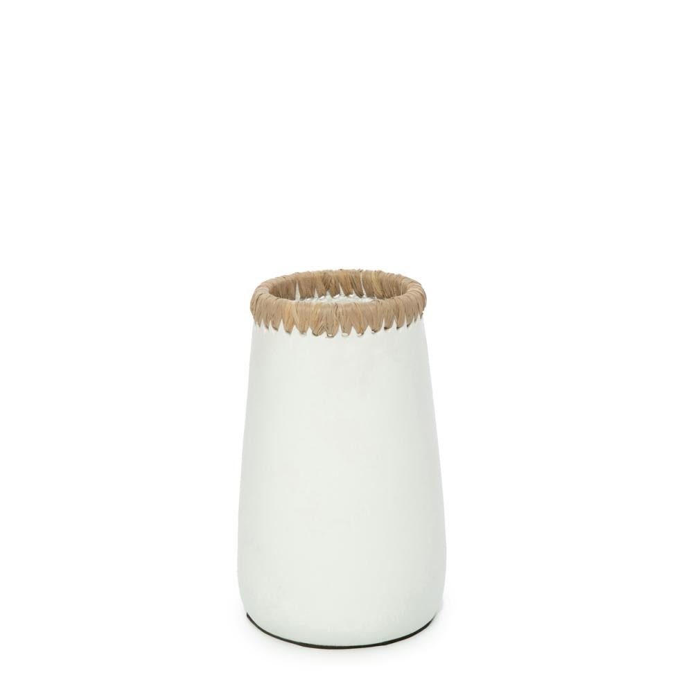 SNEAKY VASE | WHITE + NATURAL | 3 SIZES - Green Design Gallery