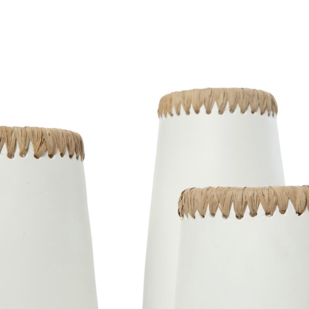 SNEAKY VASE | WHITE + NATURAL | 3 SIZES - Green Design Gallery