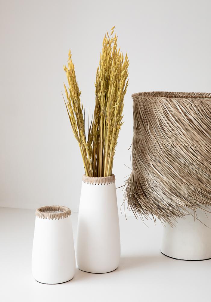 SNEAKY VASE | WHITE + NATURAL | 3 SIZES - Green Design Gallery