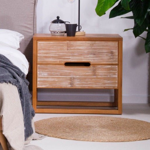 SOLARIS (BED)SIDE TABLE | BAMBOO + NATURAL TEAK - Green Design Gallery