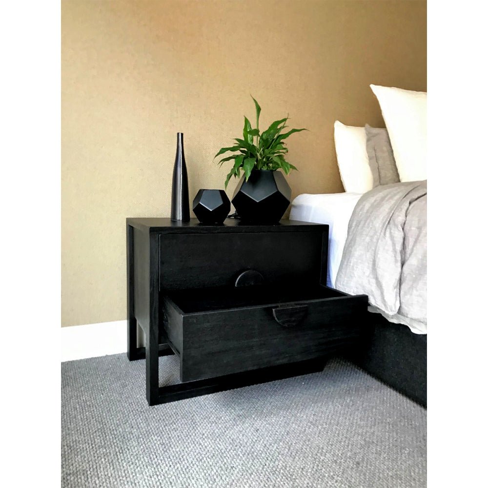 SOLARIS (BED)SIDE TABLE | CHARCOAL OAK - Green Design Gallery