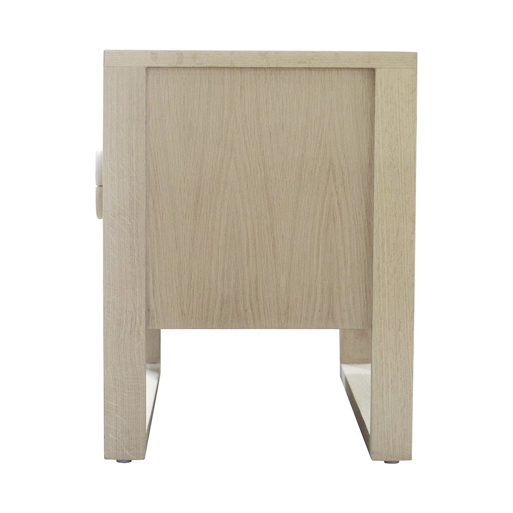 SOLARIS (BED)SIDE TABLE | ROUND HANDLE | BLOND OAK - Green Design Gallery