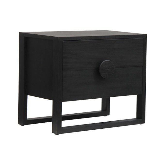 SOLARIS (BED)SIDE TABLE | ROUND HANDLE | CHARCOAL - Green Design Gallery