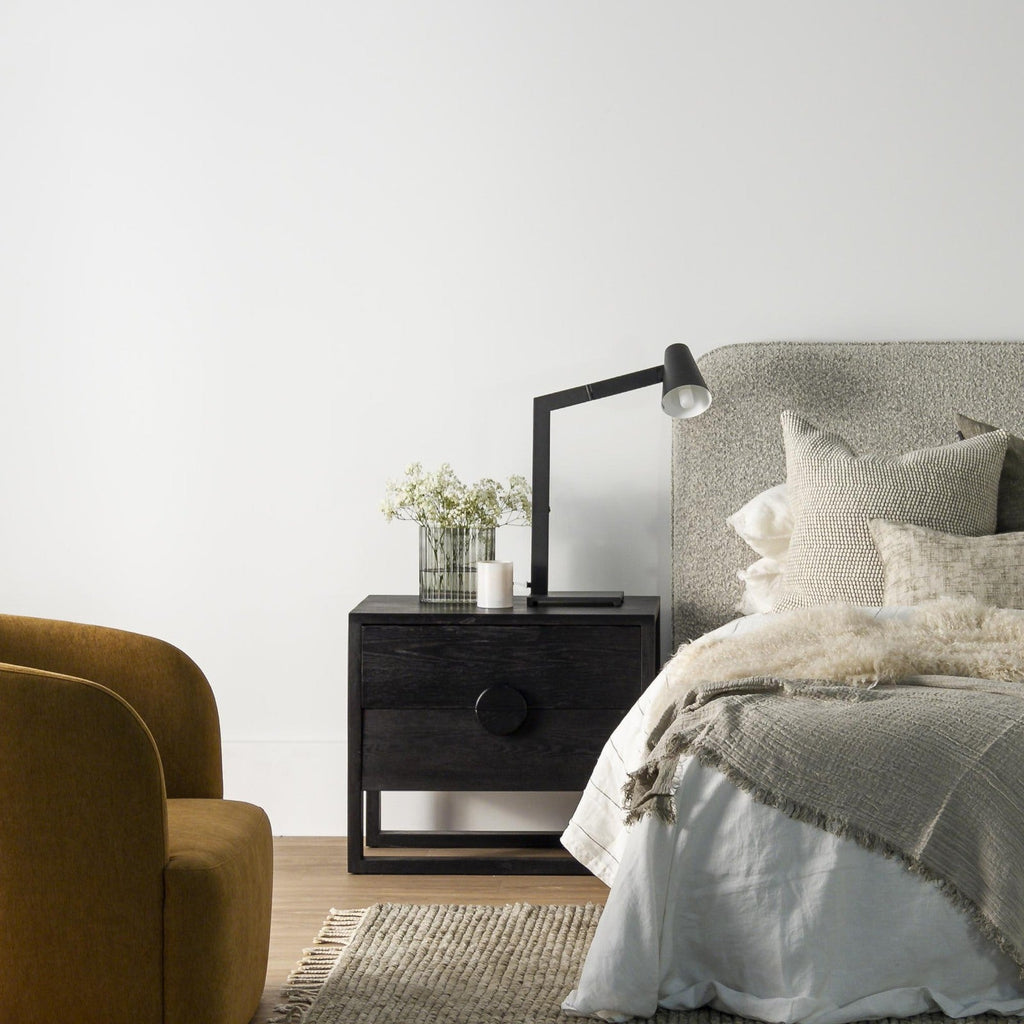 SOLARIS (BED)SIDE TABLE | ROUND HANDLE | CHARCOAL - Green Design Gallery