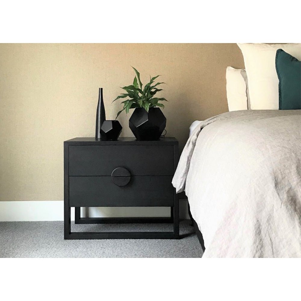 SOLARIS (BED)SIDE TABLE | ROUND HANDLE | CHARCOAL - Green Design Gallery