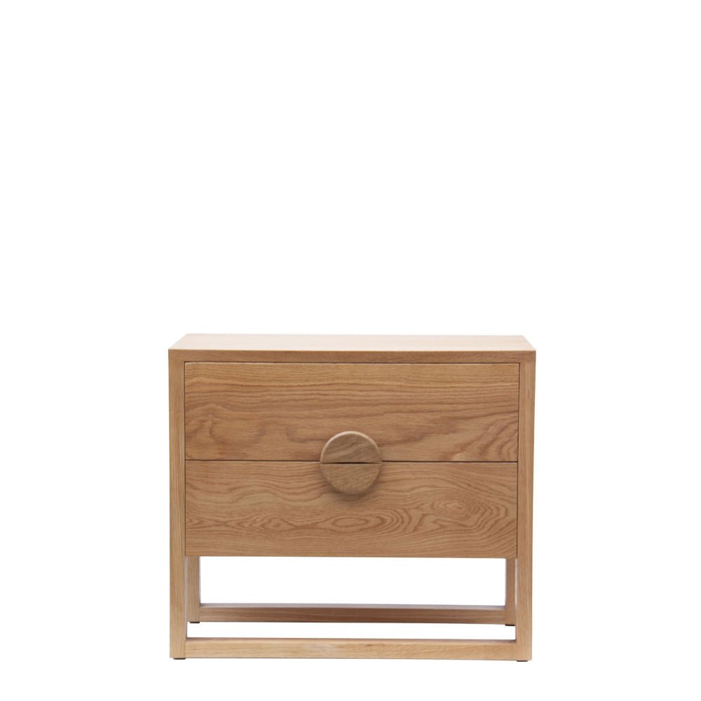 SOLARIS (BED)SIDE TABLE | ROUND HANDLE | NATURAL OAK - Green Design Gallery