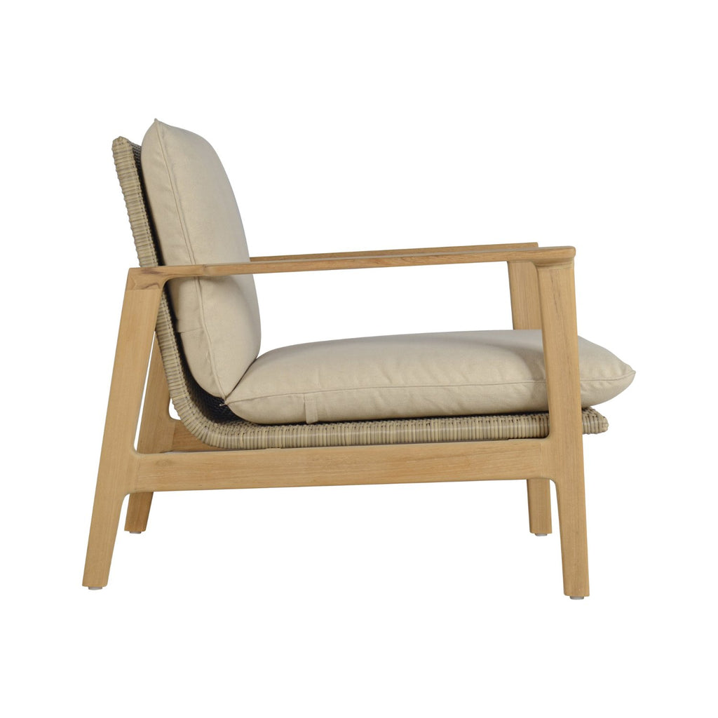 SORAYA OUTDOOR LOUNGE CHAIR | NATURAL WEAVE +SUNBRELLA LINEN - Green Design Gallery