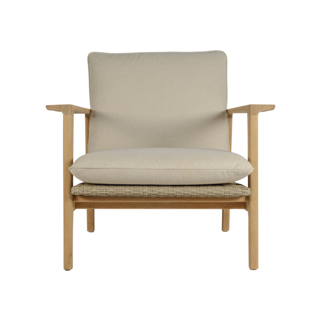 SORAYA OUTDOOR LOUNGE CHAIR | NATURAL WEAVE +SUNBRELLA LINEN - Green Design Gallery