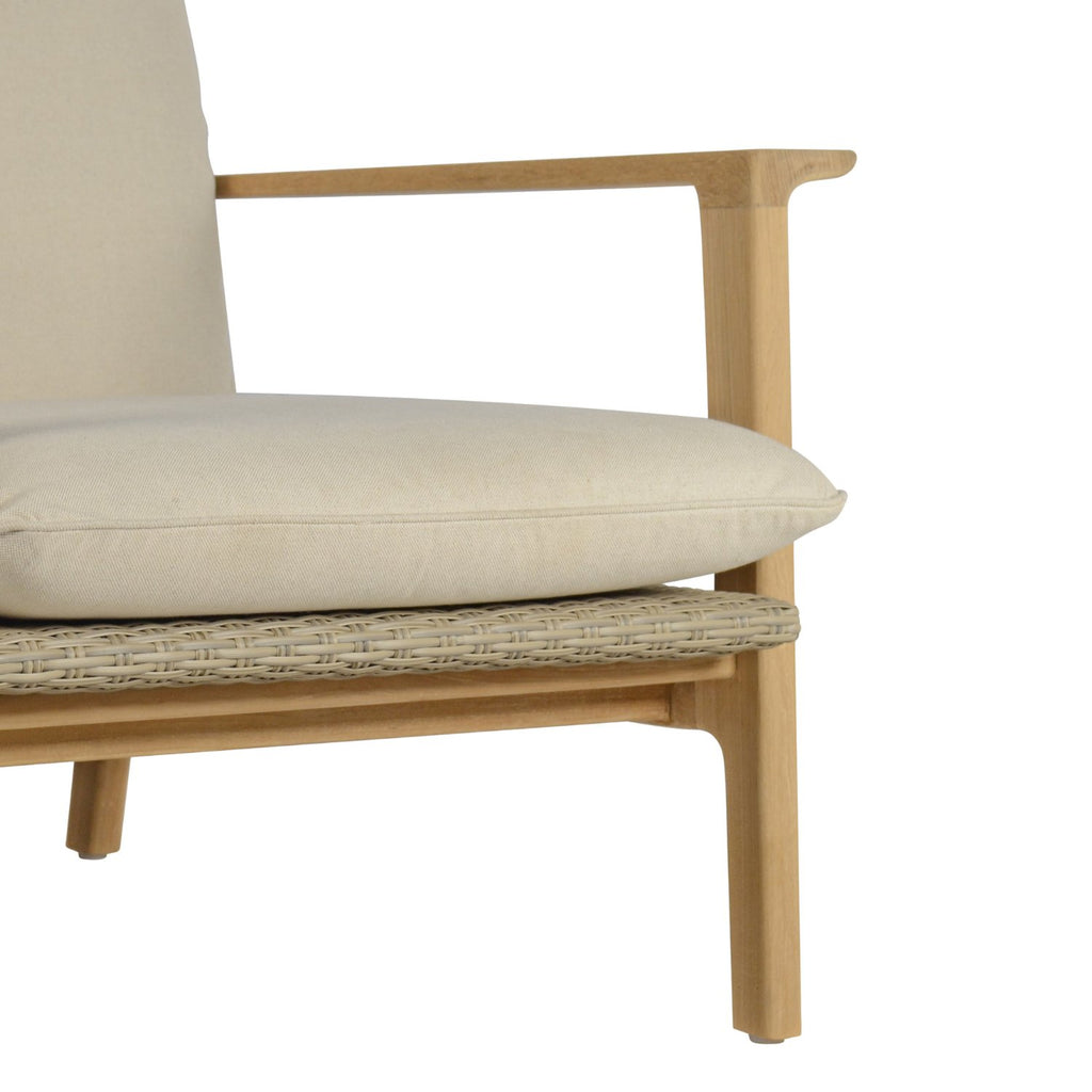 SORAYA OUTDOOR LOUNGE CHAIR | NATURAL WEAVE +SUNBRELLA LINEN - Green Design Gallery