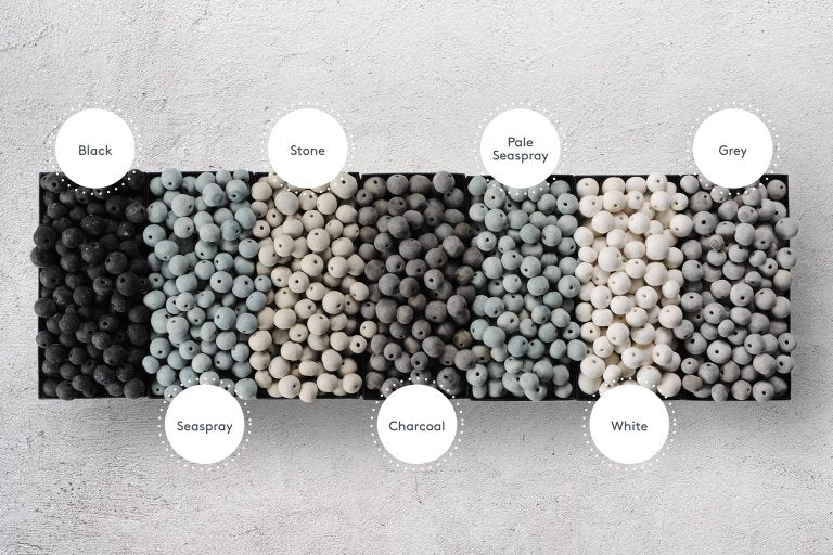 Sphere White / Handmade Clay Beaded Chandelier - Green Design Gallery