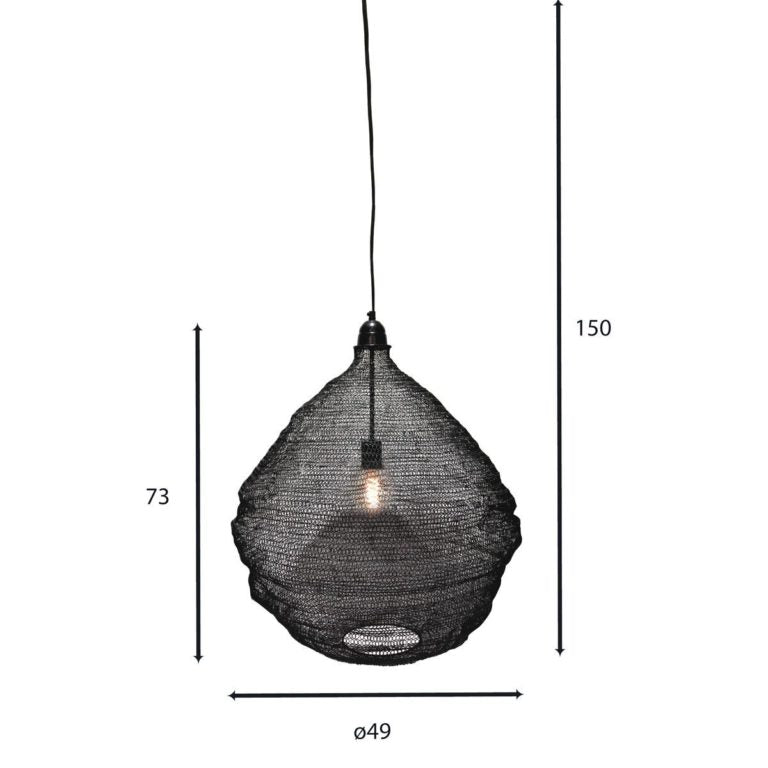 SPIRIT WIRE PENDANT LAMP | BLACK | LARGE - Green Design Gallery