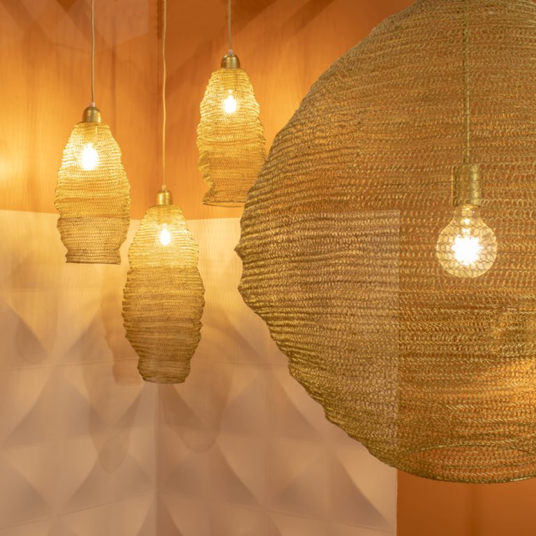 SPIRIT WIRE PENDANT LAMP | GOLDEN | LARGE - Green Design Gallery