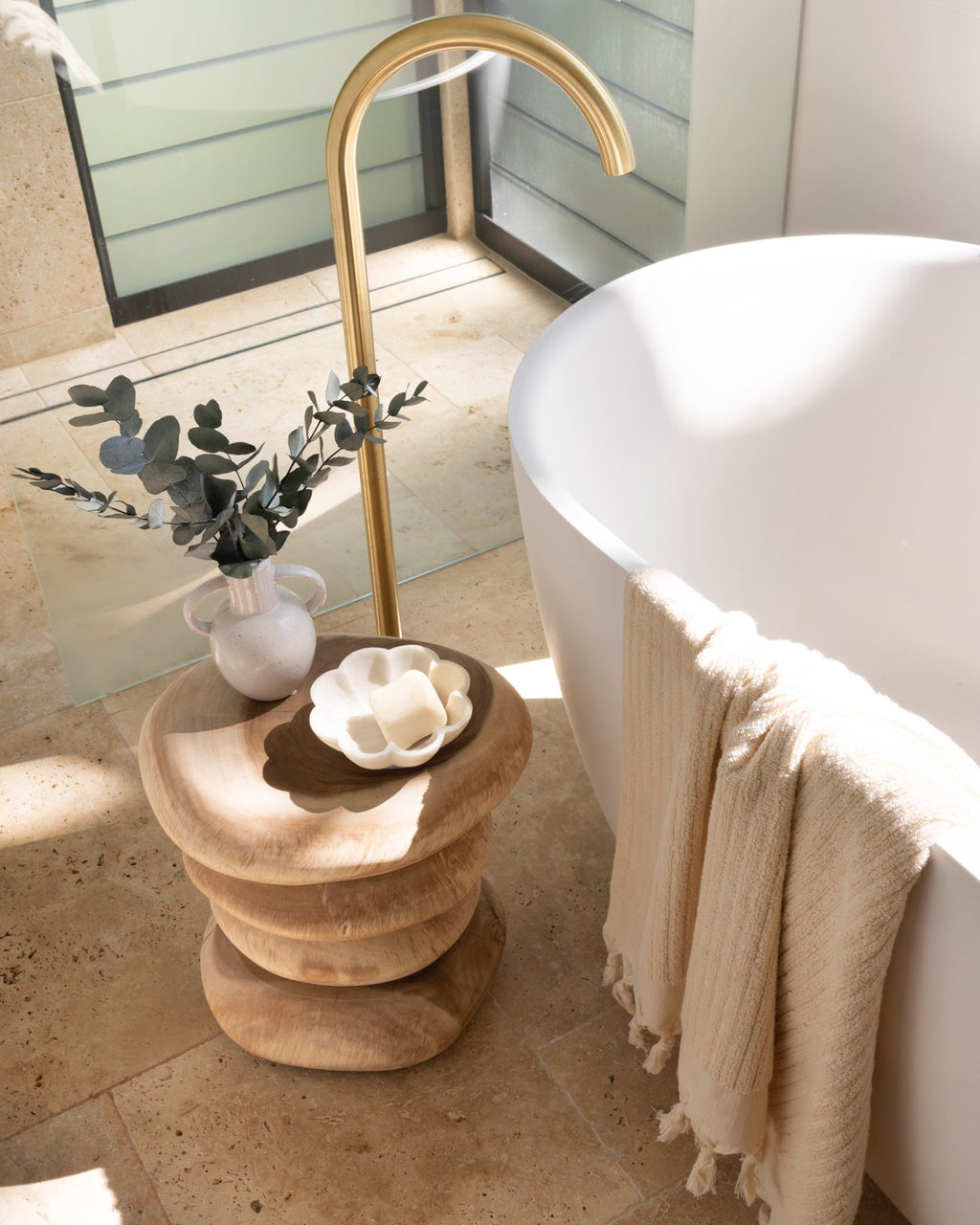 STACKS STOOL + SIDE TABLE | NATURAL - Green Design Gallery