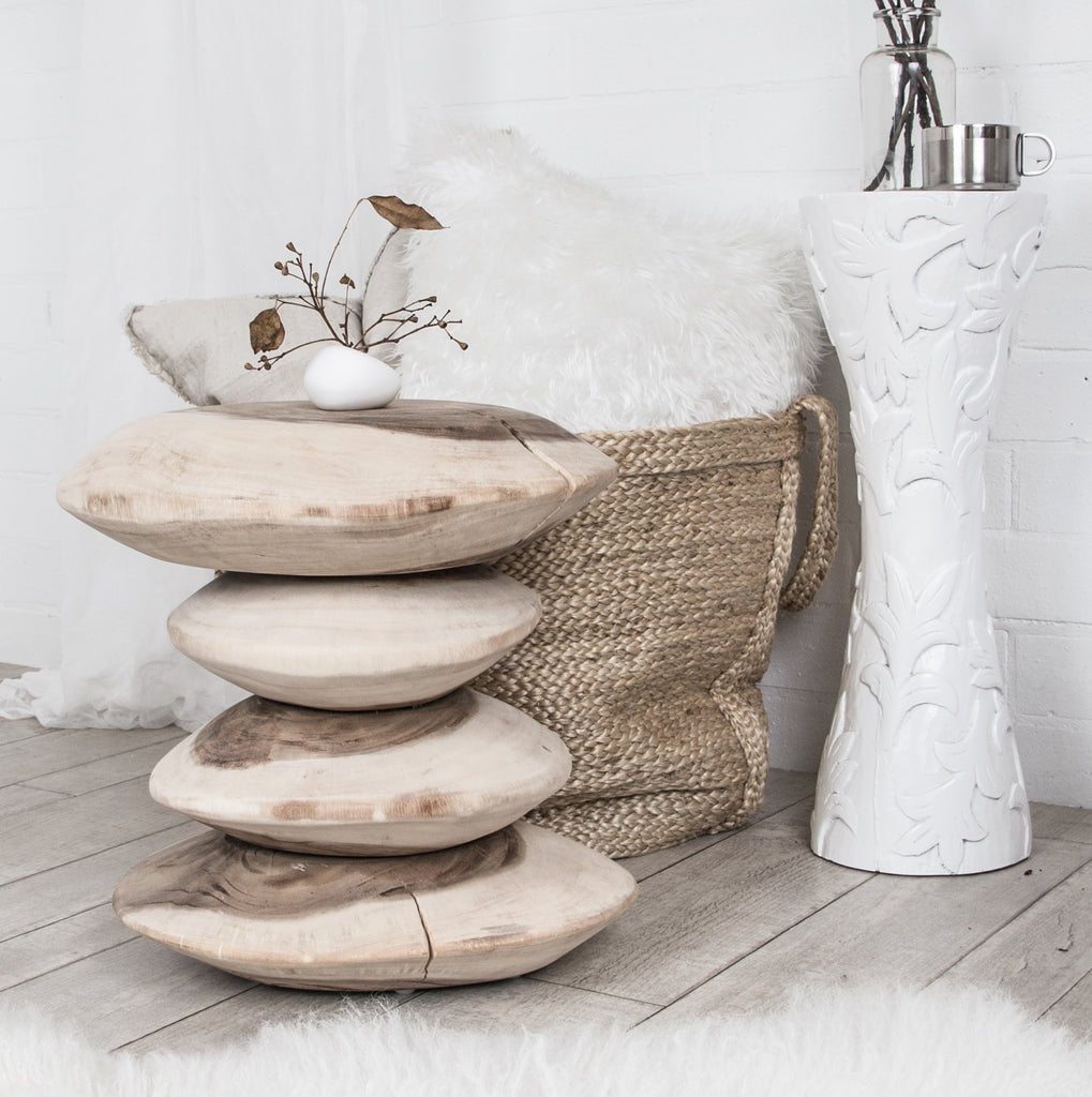 STACKS STOOL + SIDE TABLE | NATURAL - Green Design Gallery