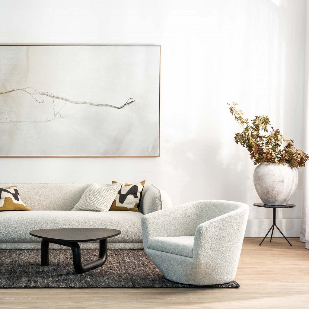 STELLA SWIVEL LOUNGE CHAIR | NATURAL BOUCLE - Green Design Gallery