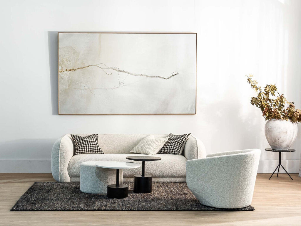 STELLA SWIVEL LOUNGE CHAIR | NATURAL BOUCLE - Green Design Gallery