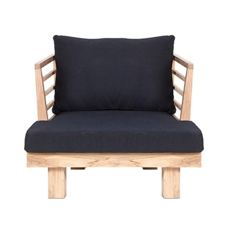 STRIPE LOUNGE CHAIR / NATURAL + BLACK (INDOOR-OUTDOOR) - Green Design Gallery