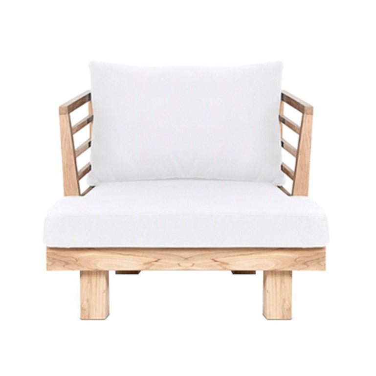 STRIPE OUTDOOR LOUNGE CHAIR | NATURAL + WHITE - Green Design Gallery