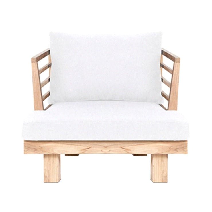 STRIPE OUTDOOR LOUNGE CHAIR | NATURAL + WHITE - Green Design Gallery