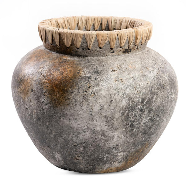 STYLY TERRACOTTA VASE | ANTIQUE GREY | LARGE - Green Design Gallery