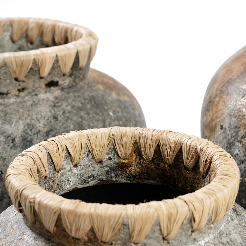 STYLY TERRACOTTA VASE | ANTIQUE GREY | LARGE - Green Design Gallery