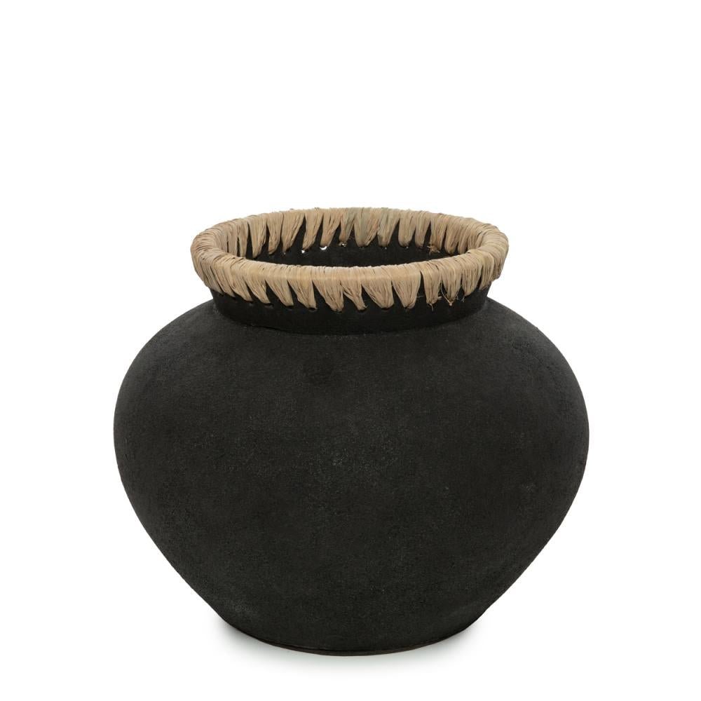 STYLY VASE | BLACK + NATURAL | 3 SIZES - Green Design Gallery
