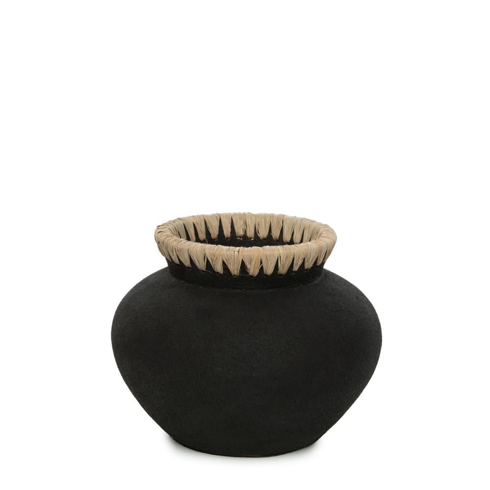STYLY VASE | BLACK + NATURAL | 3 SIZES - Green Design Gallery