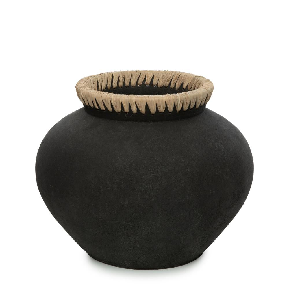 STYLY VASE | BLACK + NATURAL | 3 SIZES - Green Design Gallery