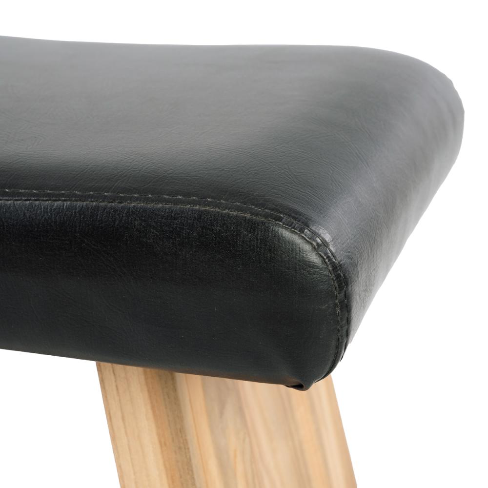 SUAR STOOL | BLACK LEATHER - Green Design Gallery