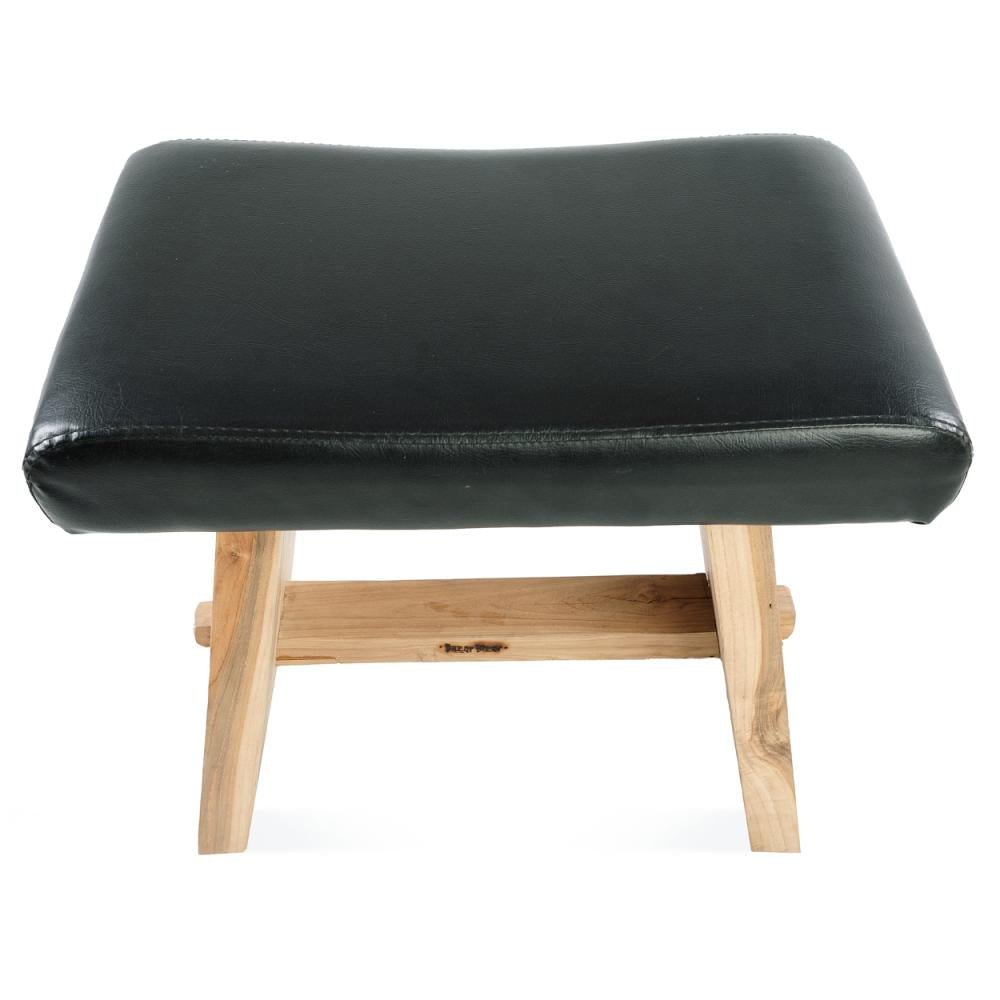 SUAR STOOL | BLACK LEATHER - Green Design Gallery
